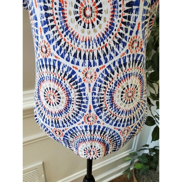 Ruby Rd. Women's Blue Rayon Round Neck Short Sleeve Casual Top Blouse Size PL - Picture 5 of 11